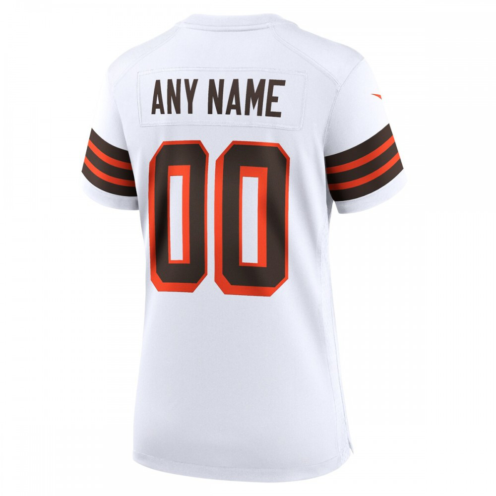 Cleveland Browns Nike Women's 1946 Collection Alternate Custom Jersey - White-GridironStore